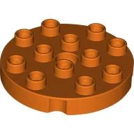 Duplo Plate Round 4 x 4 / Reddish Orange