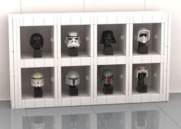 Minifig scale Ikea like Kallax shelf