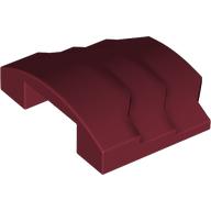 Lego Brick Curved 4 x 3 with 3 Layers, 1 x 3 Cutout on Underside / Dark Red