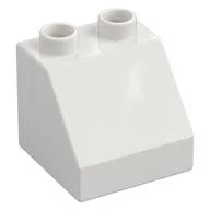 Duplo Brick 2 x 2 Slope 45° / White