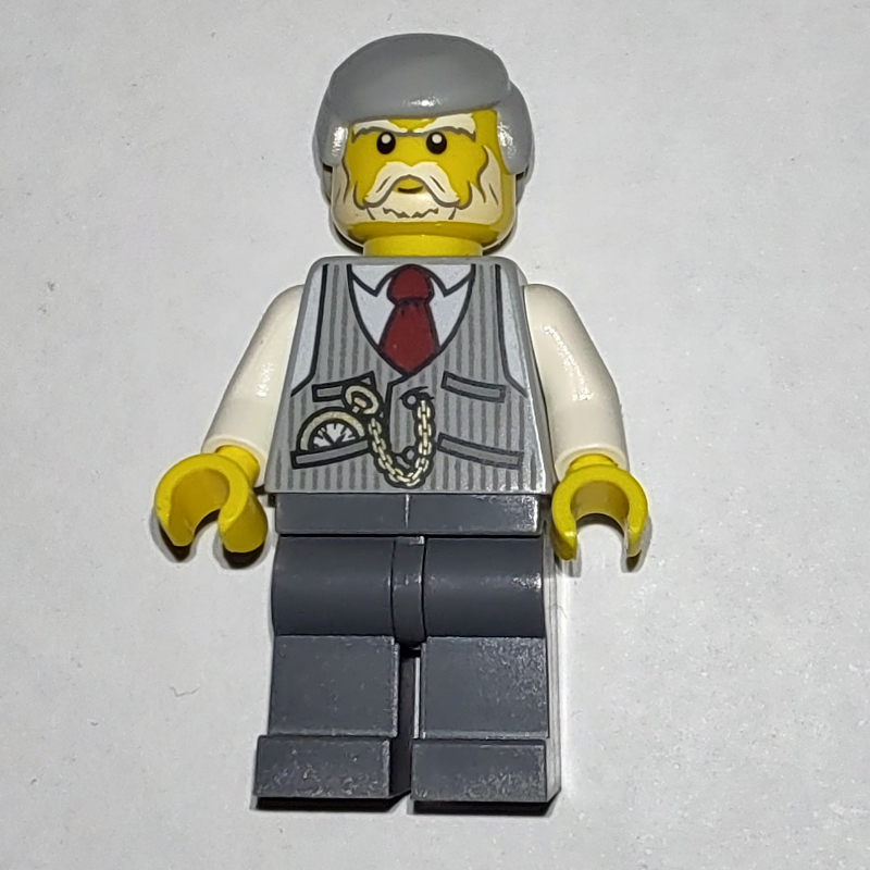 Lego Light Bluish Grey Torso, Dark Bluish Grey Legs, Light Bluish Grey Hair
