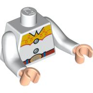 Lego Torso with Long Arms, Western Outfit Print (Jessie), White Arms, Light Nougat Hands / White