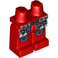 Lego Hips and Red Legs with White Belt, Tassels and Silver Knee-Pads Print / Red