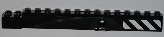 Lego Crane Arm Outside, Wide with Pin Hole at Mid-Point with Black and White Danger Stripes Pattern on Both Sides (Stickers) - Set 7213
