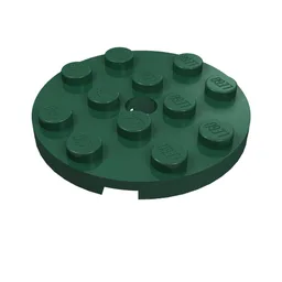Plate Round 4 x 4 with Pin Hole / Dark Green