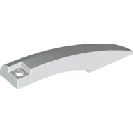 Brick Round, Curved 10 x 2 x 2 with Rounded End Left / White