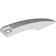 Lego Brick Round, Curved 10 x 2 x 2 with Rounded End Left / White