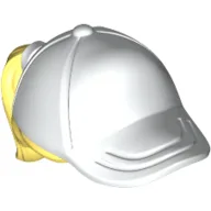 Hair and Hat / Cap, Ponytail Bright Light Yellow Print / White