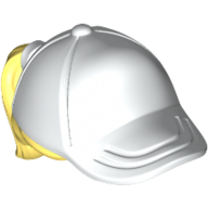 Lego Hair and Hat / Cap, Ponytail Bright Light Yellow Print / White