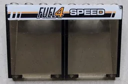Stickered Assembly 8 x 3 x 4  with 'FUEL4 SPEED' on Black and Orange Stripes Pattern (Sticker) - Set 8135