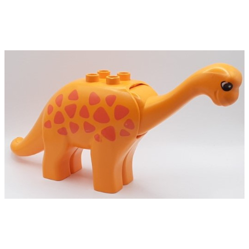 Lego Duplo Dinosaur Brachiosaurus Adult with Orange Spots Print / Medium Orange
