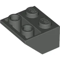 Brick Sloped Inverted 45° 2 x 2 [Ovoid Bottom Pin, Bar-sized Stud Holes] / Dark Gray