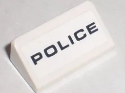 Slope 30 1 x 2 x 2/3 with Black 'POLICE' Pattern (Sticker) - Set 8211