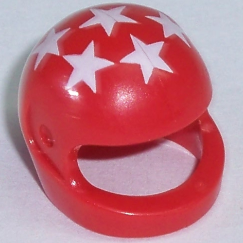 Lego Helmet, Standard with 7 White Stars Print / Red