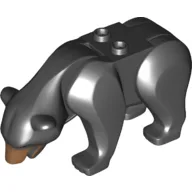 Animal, Bear with 2 Studs on Back and Medium Nougat Muzzle Print / Black