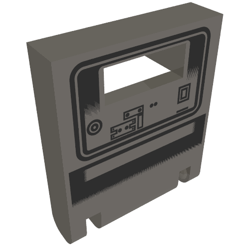 Lego Box 2 x 2 x 2 Door with Slot and Gonk Droid Print / Dark Bluish Gray
