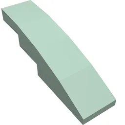Brick Curved 4 x 1 No Studs [Stud Holder with Symmetric Ridges] / Sand Green