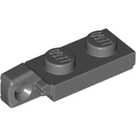 Lego Hinge Plate 1 x 2 Locking with 1 Finger On End, with Groove / Dark Bluish Gray