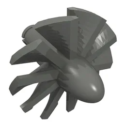 Jet Engine Fan with 10 Blades and Technic Pin / Dark Bluish Gray