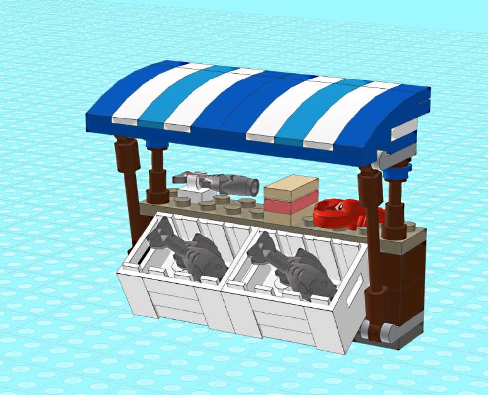 Lego Market Stand Fishing Fisch und Meerestiere
