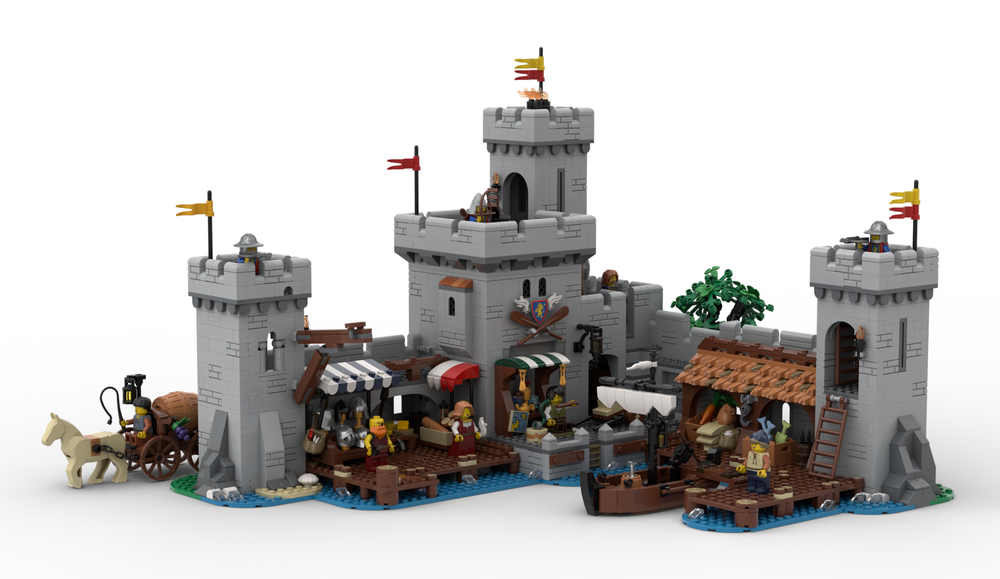 Lego Port of the Lion Knights (Medieval Seaside Market Mod V2)