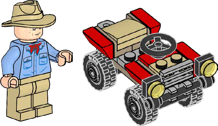 Lego Alan Grant with Buggy