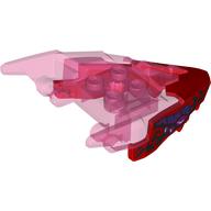 Lego Creature Body Part, Dragon Head with Trans-Dark Pink Horns Pattern and Magenta Eyes, Dark Purple Scales, Black Markings print