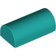 Brick Curved 1 x 2 x 2/3 Double Curved Top, No Studs / Dark Turquoise