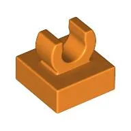 Tile Special 1 x 1 with Clip with Rounded Edges / Orange