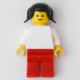 Woman - White Torso, Red Legs, Black Hair