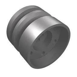 Wheel 18mm x 14mm with Axle Hole, Fake Bolts and Shallow Spokes / Flat Silver