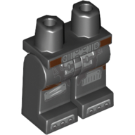 Lego Hips and Black Legs with Belt with Grey Belt Buckle, Armor Plating, Steel Toes / Black