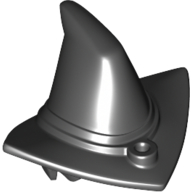 Lego Hair and Hat, Witch / Wizard, Triangle Brim [Plain] / Black