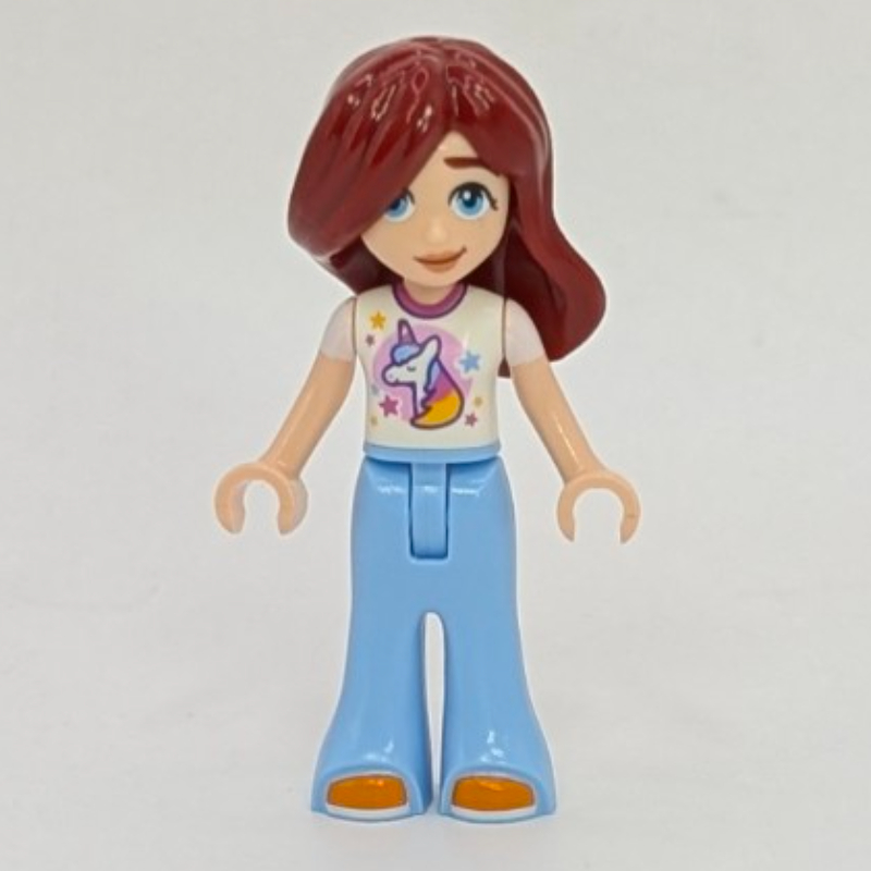 Lego Paisley, White Top, Bright Light Blue Pants