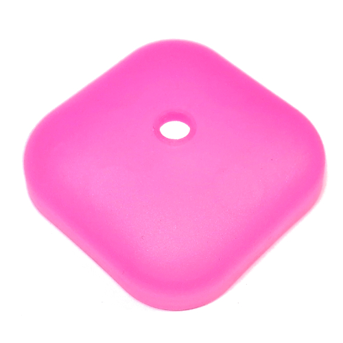 Lego Clikits Container Box, Top / Lid, Square with 1 Hole / Trans-Dark Pink