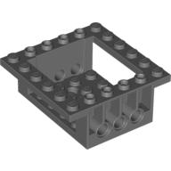Lego Cockpit 6 x 6 x 2 Cabin Base with Technic Holes / Dark Bluish Gray
