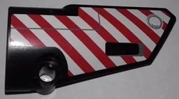 Technic, Panel Fairing # 4 Small Smooth Long, Side B with Red and White Danger Stripes Pattern (Sticker) - Set 9395