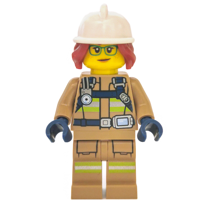 Lego Freya McCloud, Dark Tan Fire Suit with Gauge and Straps
