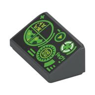 Lego Brick Sloped 30° 1 x 2 x 2/3 with Green Screens and Controls Print