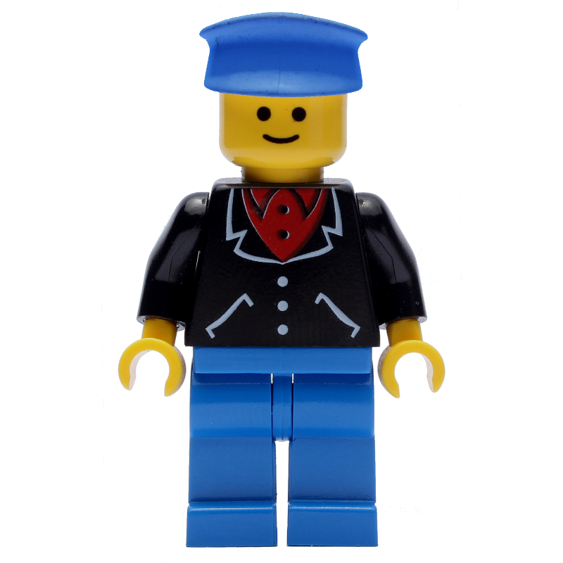 Lego Man - Black Jacket, Blue Legs, Blue Hat