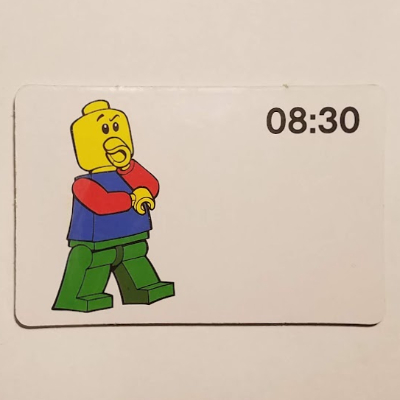 Lego Activity Card, Time-Teaching 24-Hour Clock 08:30 / [No Color/Any Color]
