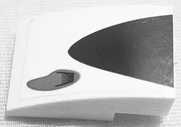 Slope, Curved 3 x 2 with Black Curled Art and Dark Bluish Gray Exhaust Port Pattern Model Right Side (Sticker) - Set 75887