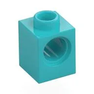 Technic Brick 1 x 1 with Pin Hole / Medium Azure