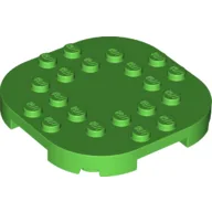 Plate Round Corners 6 x 6 x 2/3 Circle with Reduced Knobs / Bright Green