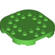 Lego Plate Round Corners 6 x 6 x 2/3 Circle with Reduced Knobs / Bright Green