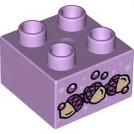 Duplo Brick 2 x 2 with Acorns Print