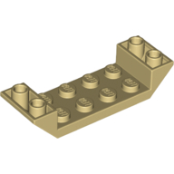 Lego Brick Sloped Inverted 45° 6 x 2 Double with 2 x 4 Recessed / Tan