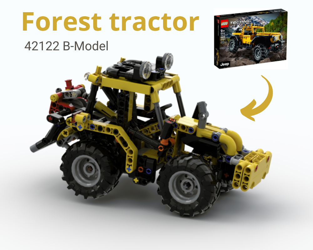 Lego Winch and Blade Forest Tractor 42122 alternative build