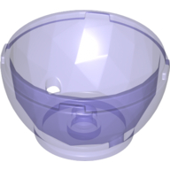 Lego Pod, Round, Faceted 4 x 4 x 1 2/3 (Dragon Egg Bottom) / Trans-Purple