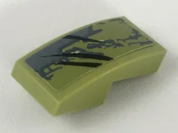 Slope, Curved 2 x 1 x 2/3 with Dark Bluish Gray Scrape, Black Claw Marks Pattern Model Right Side (Sticker) - Set 70653